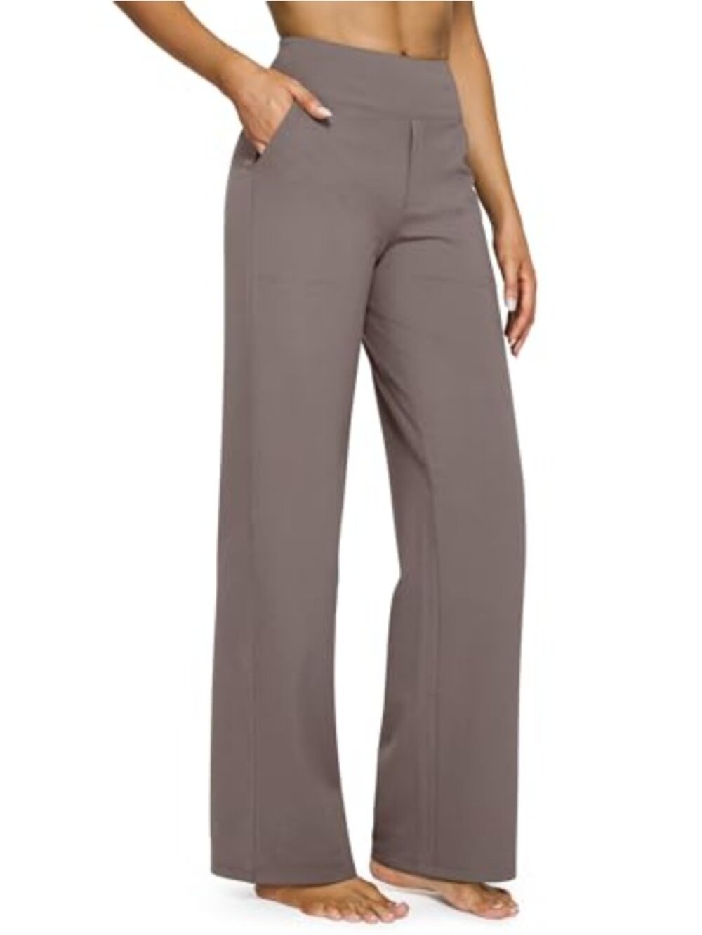 High Waist Wide Leg Yoga Pants with Pockets
